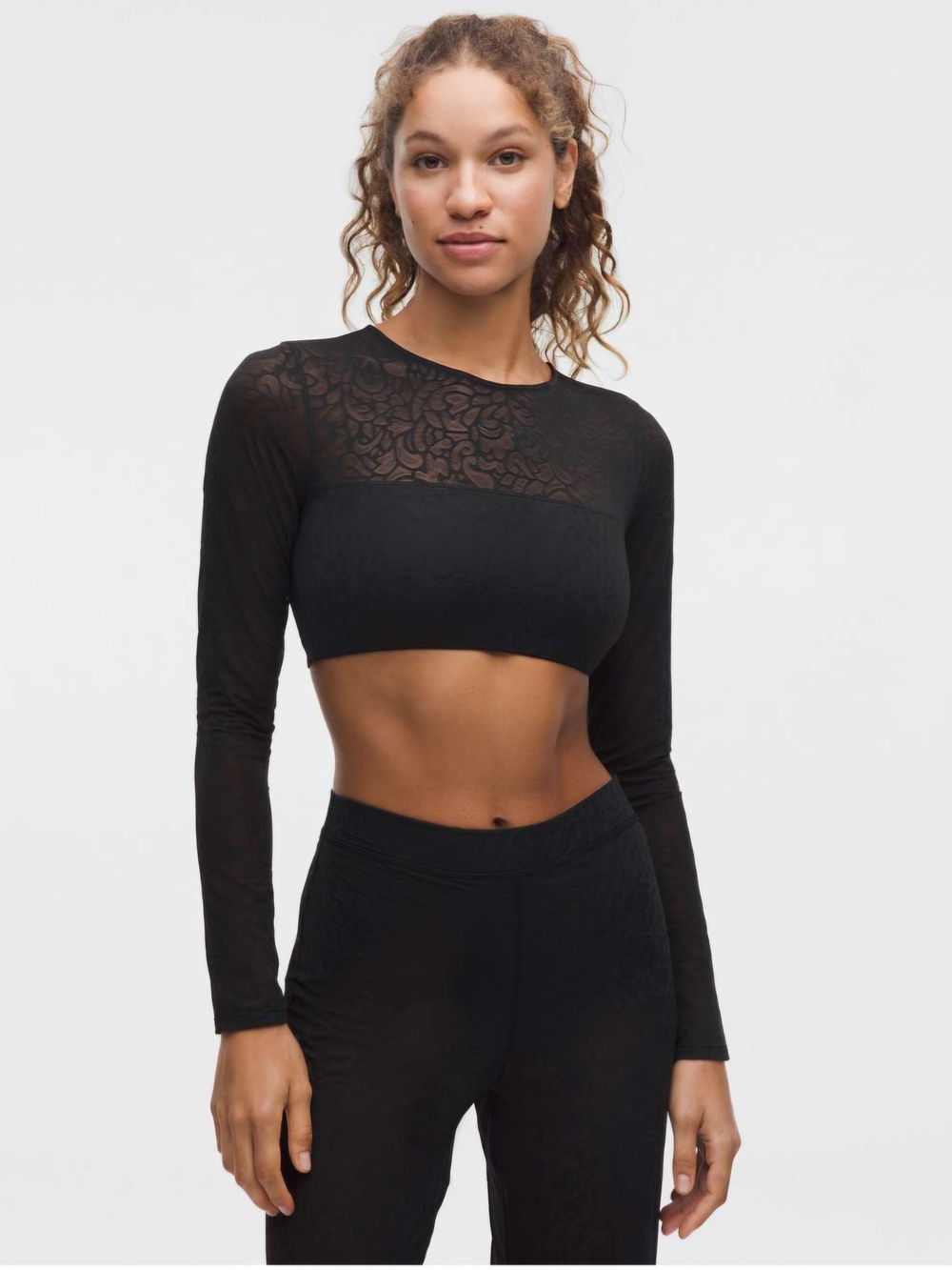 Lulu Long Sleeve Black Lace Bandeau
